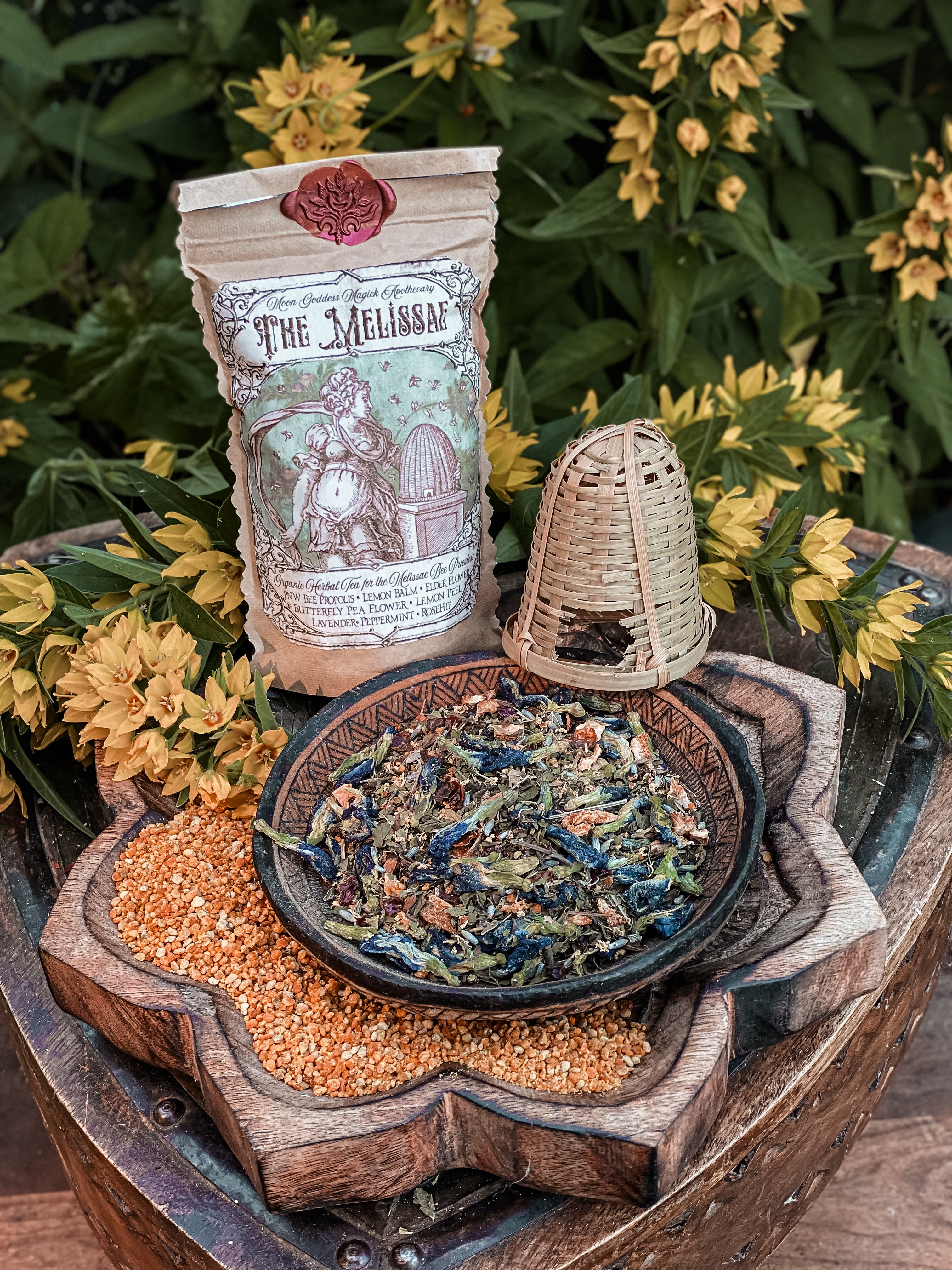 Mellisae Herbal Tea ~ Offerings for the Melissae Bee Priestesses. Truth Revealing Tea ~ 4oz