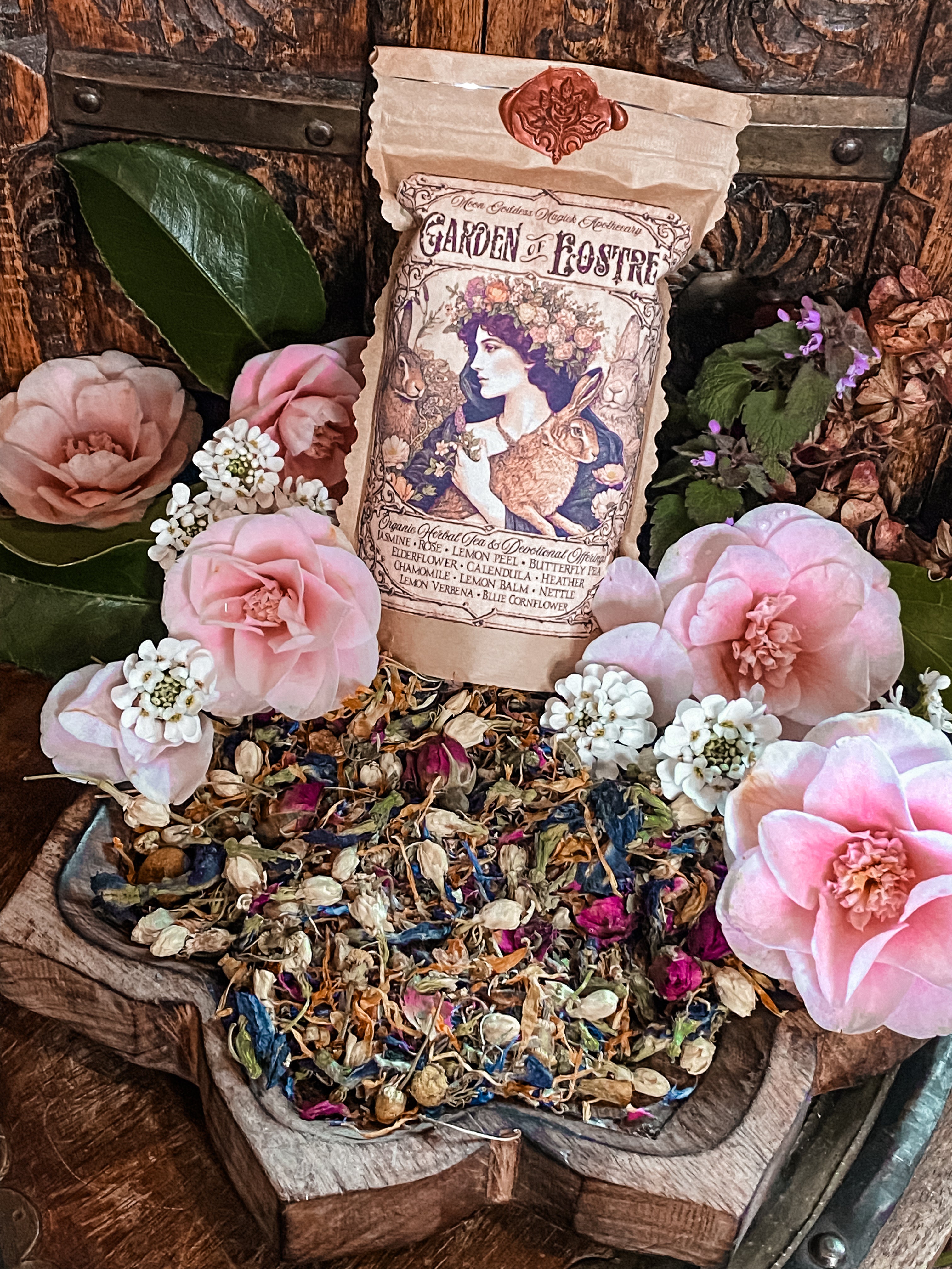 The Garden of Eostre ~ Organic Herbal Tea to Honor the Goddess of Spring and Fertility ~ Spring Tea ~ Goddess Eostre Altar Offerings 3oz
