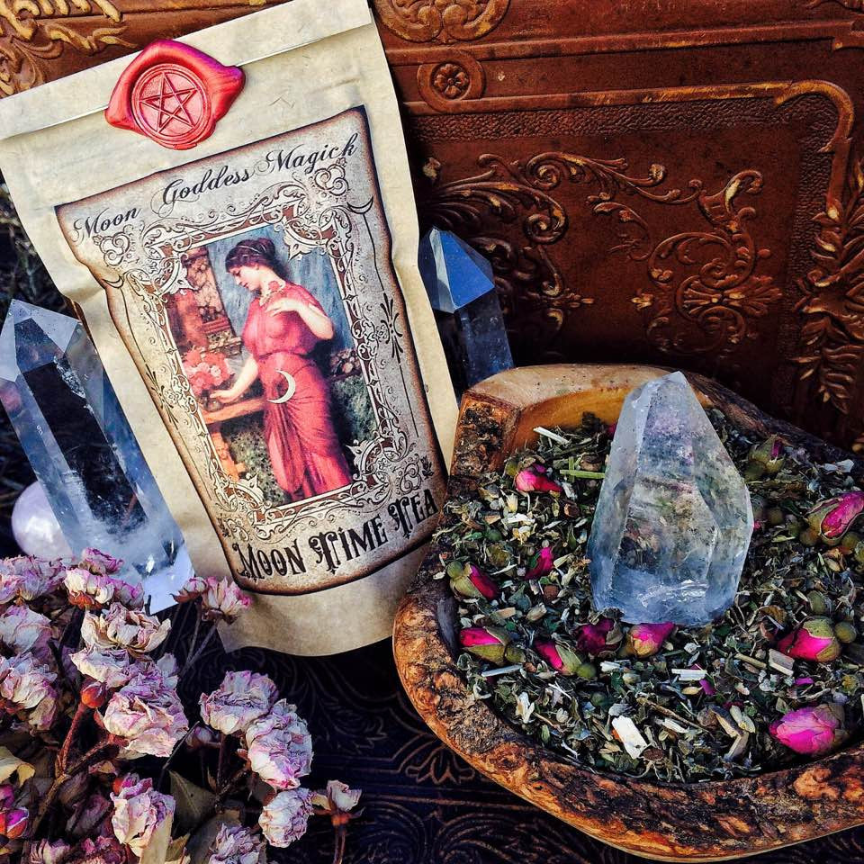 Moon Time Tea ~ Organic Herbal Tea ~ Menstrual Tea ~ Ease and Regulate your Moon Cycle ~ Moon Goddess Magick ~ Wax Sealed ~ - Moon Goddess Magick Apothecary