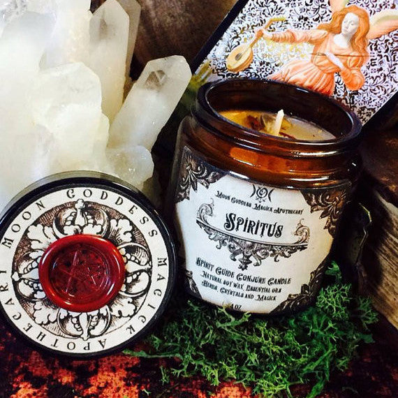 Spiritus ~ Spirit Guide Conjure Candle~ Spell Candle with Invocation~ Contact your Spirit Guide~ Ancient Wisdom and Guidance - Moon Goddess Magick Apothecary