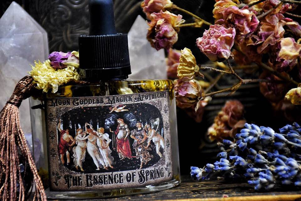 The Essence of Spring~ La Primavera ~ Natural Perfume ~ Herbal Infusions ~ Spring Floral ~Ostara ~ Spring~ Ritual Perfume ~Large 1oz bottle - Moon Goddess Magick Apothecary