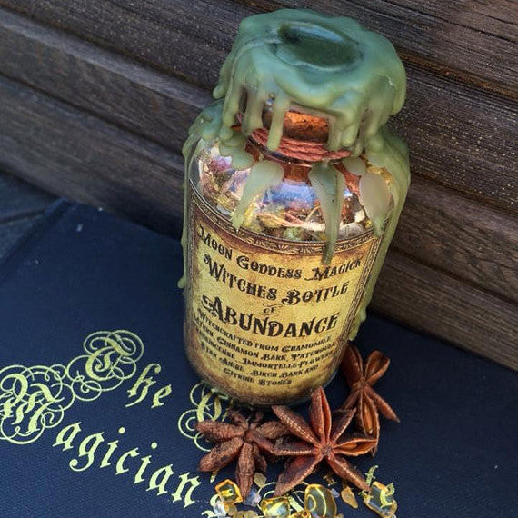 Witches Bottle of Abundance~Spell Kit ~ Wax Seal~ Old World Witchcraft~ Magick~Moon Goddess Magick~ - Moon Goddess Magick Apothecary