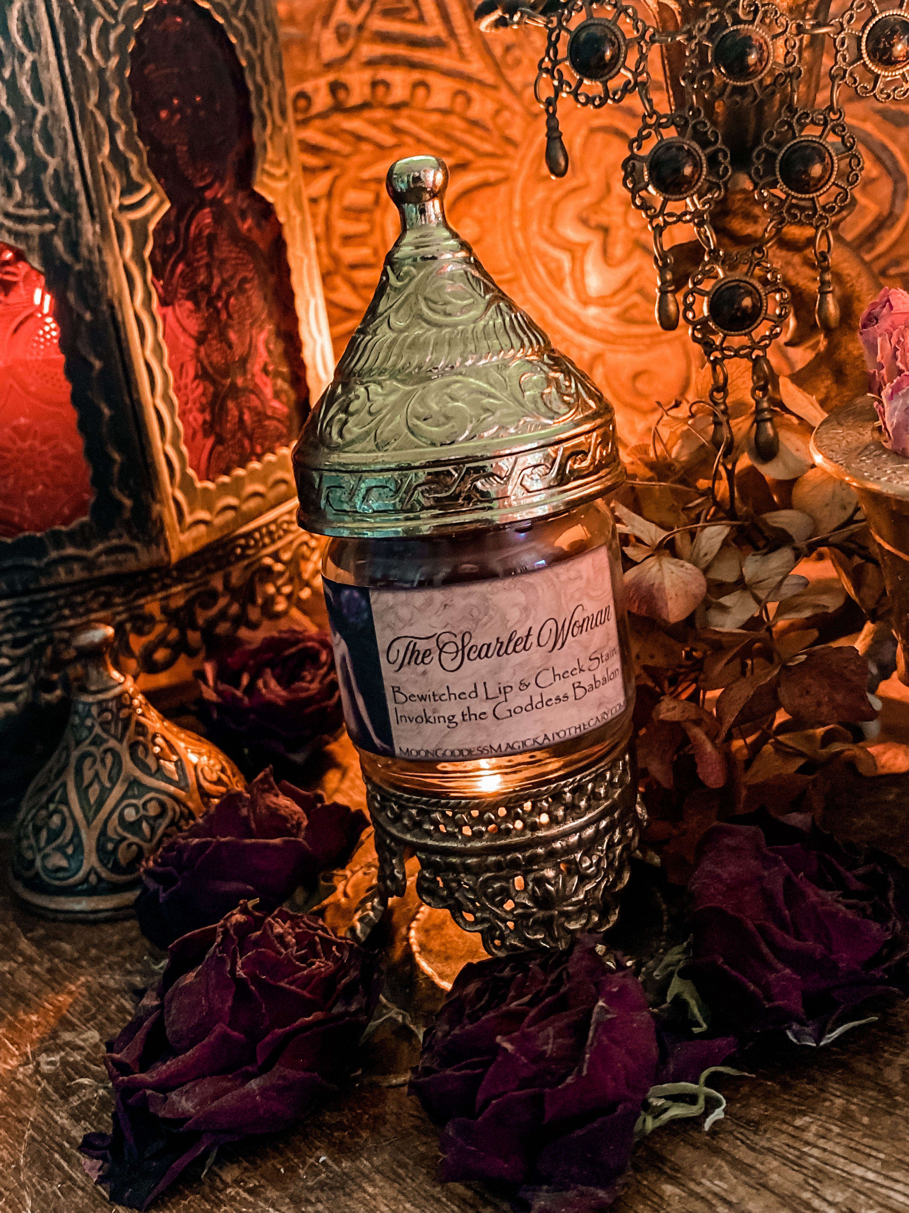 The Scarlet Woman ~ Bewitched Lip & Cheek Stain ~ Invoking the Goddess Babalon ~ Natual and Organic Rouge ~ Glamour Magick ~ 1.5oz