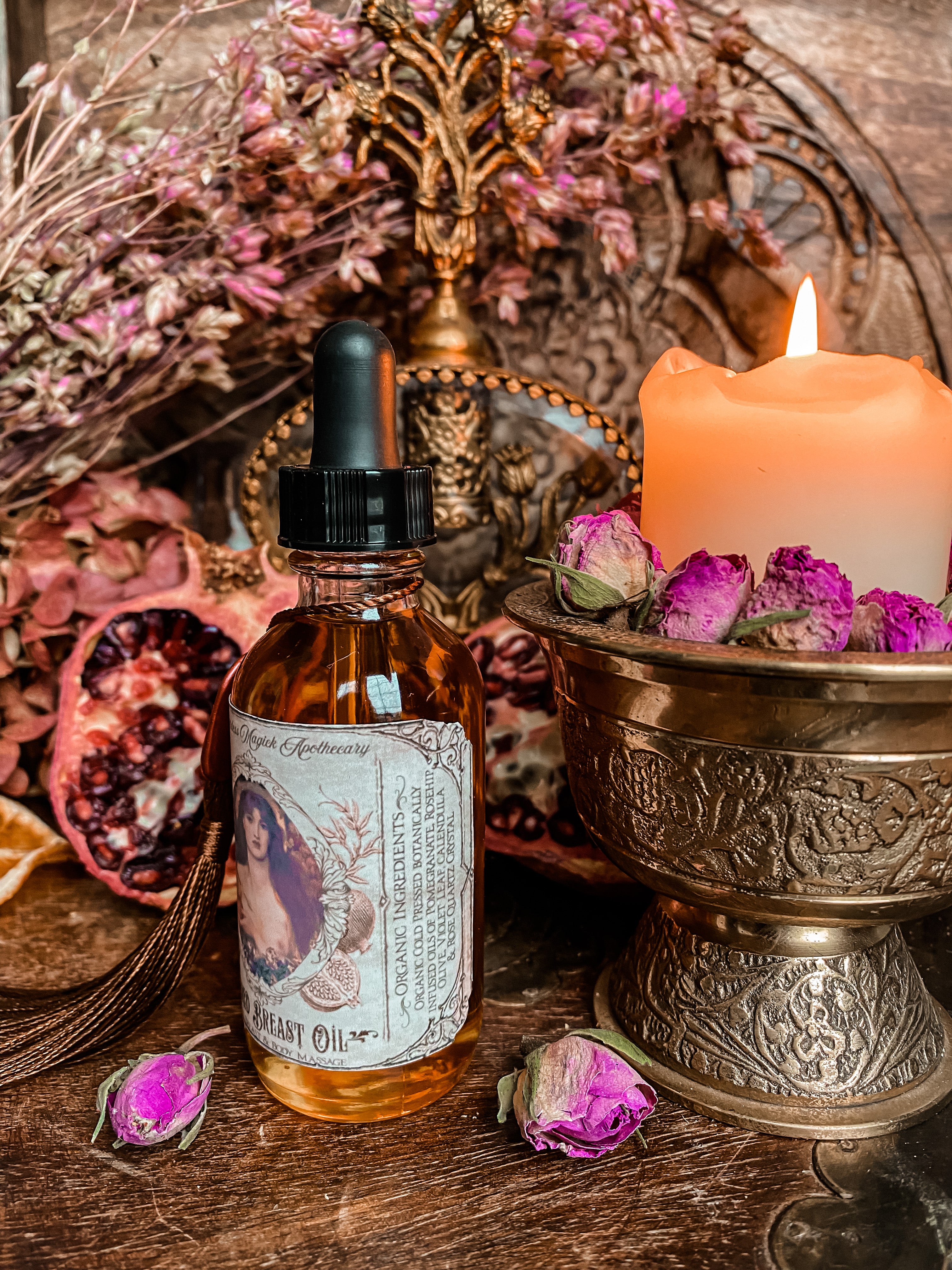 Breast and Body Oil /// Sacred Breast Oil /// Lymphatic Massage Oil /// Large 2oz Bottle or Small 1oz /// Organic /// With or Without Organic Essential Oils