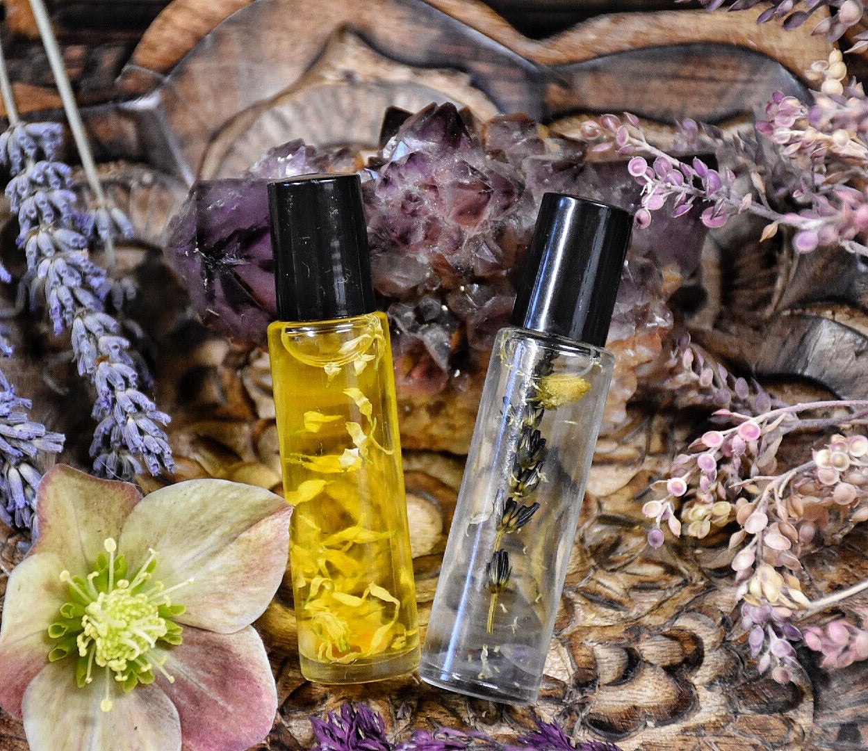 Rise and Rest /// Organic Essential Oil Blend for Sunrise and Sunset Body Blessing and Anointment for Daily Use /// 2 - 10ml Roll on Bottles - Moon Goddess Magick Apothecary