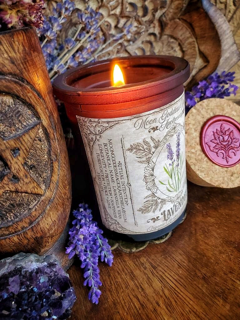 Lavender Spell Candle // Aromatherapy Candle // Lavender Soy Candle // Promotes Rest and Relaxation // 35 Hour Burn // Large 6oz