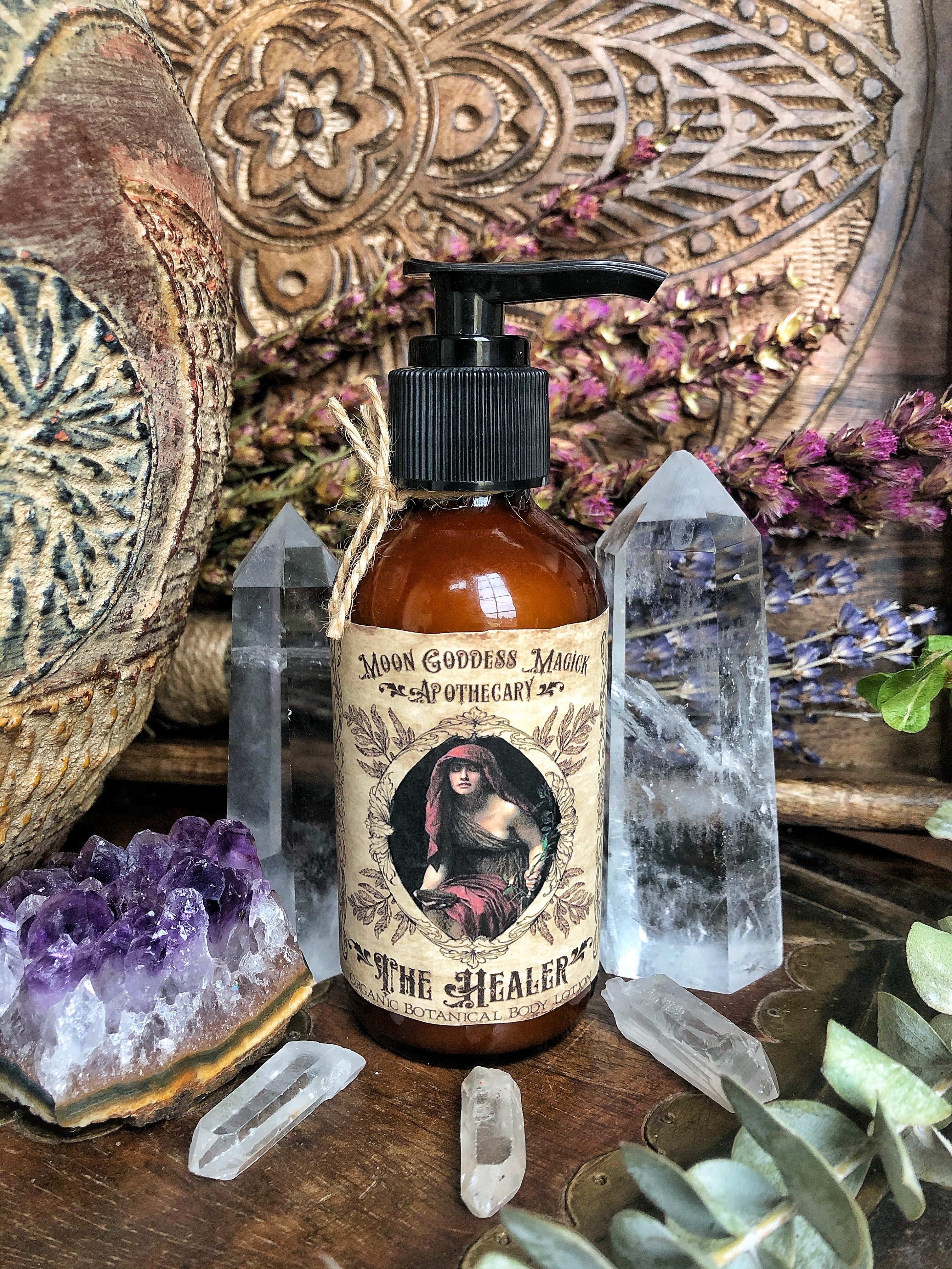 The Healer /// Organic Botanical Body Lotion /// 4oz /// Plant Extracts and Essential Oils /// Immune Boosting - Moon Goddess Magick Apothecary