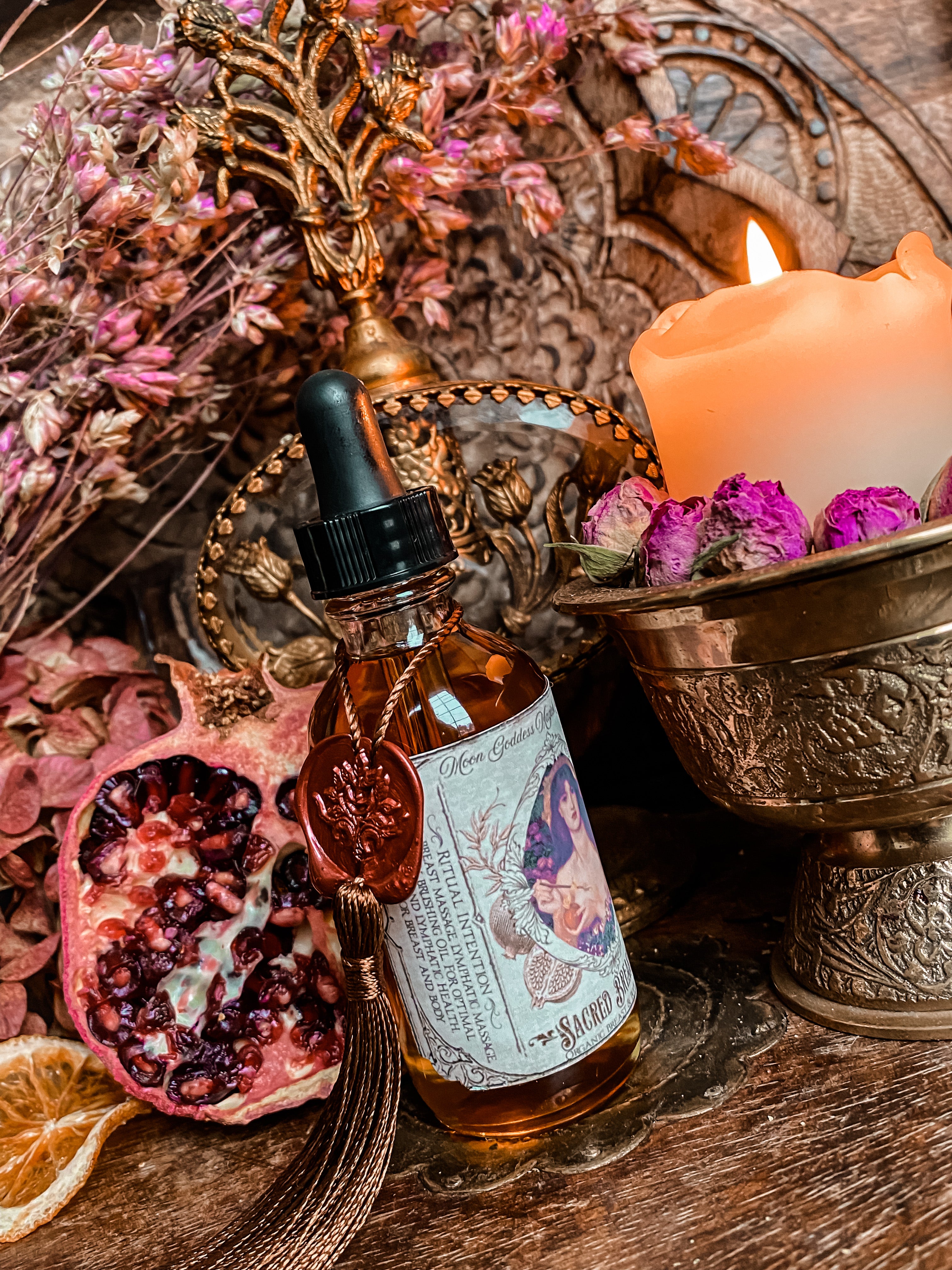 Breast and Body Oil /// Sacred Breast Oil /// Lymphatic Massage Oil /// Large 2oz Bottle or Small 1oz /// Organic /// With or Without Organic Essential Oils