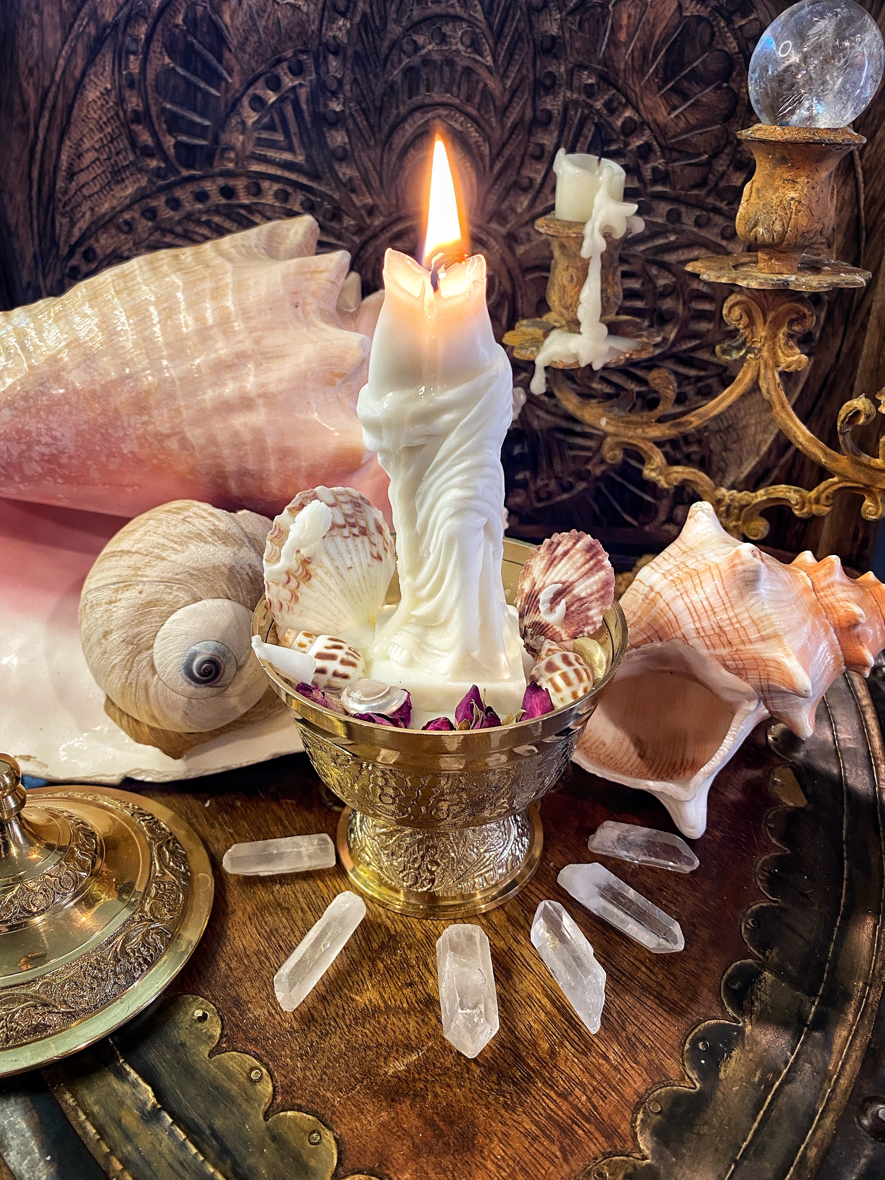 Altar of Venus /// Venus Candle and/or Statue // Ritual Candle // Mini Altar // 2 in 1 Candle