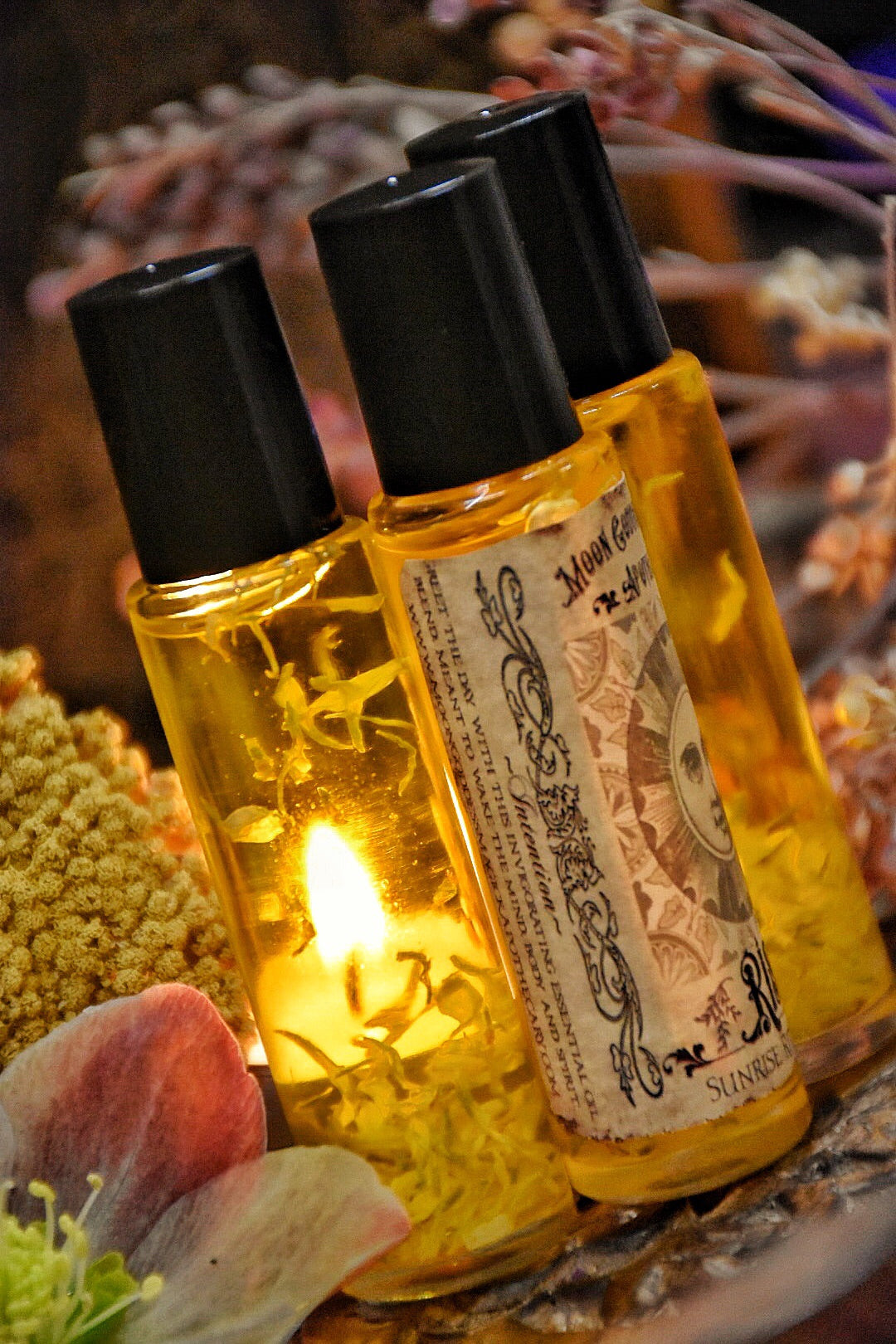 Rise and Rest /// Organic Essential Oil Blend for Sunrise and Sunset Body Blessing and Anointment for Daily Use /// 2 - 10ml Roll on Bottles - Moon Goddess Magick Apothecary