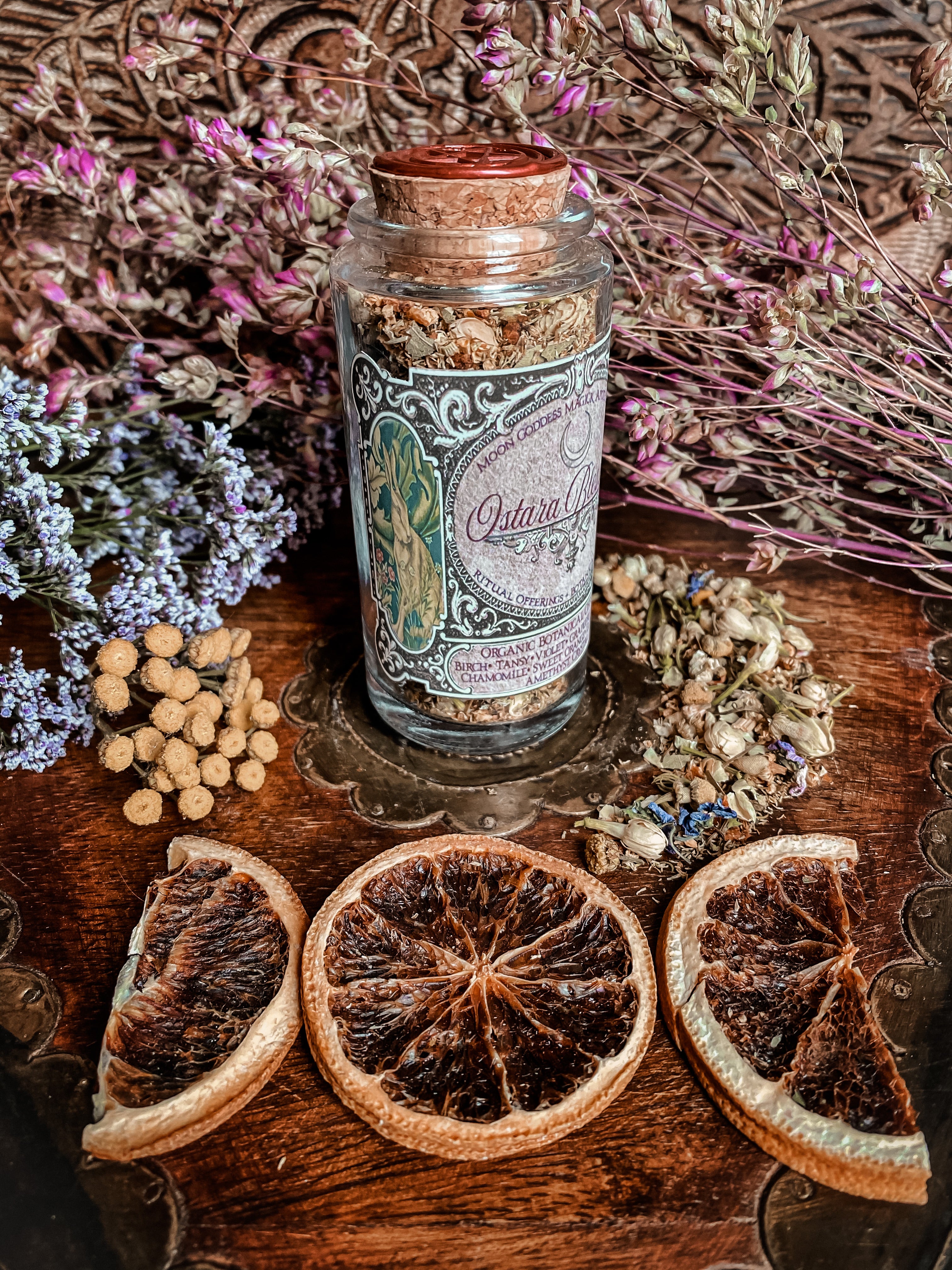 Ostara Blessings Ritual Offerings + Loose Incense / 3.4oz Glass Jar / Ostara Rituals / Spring Equinox