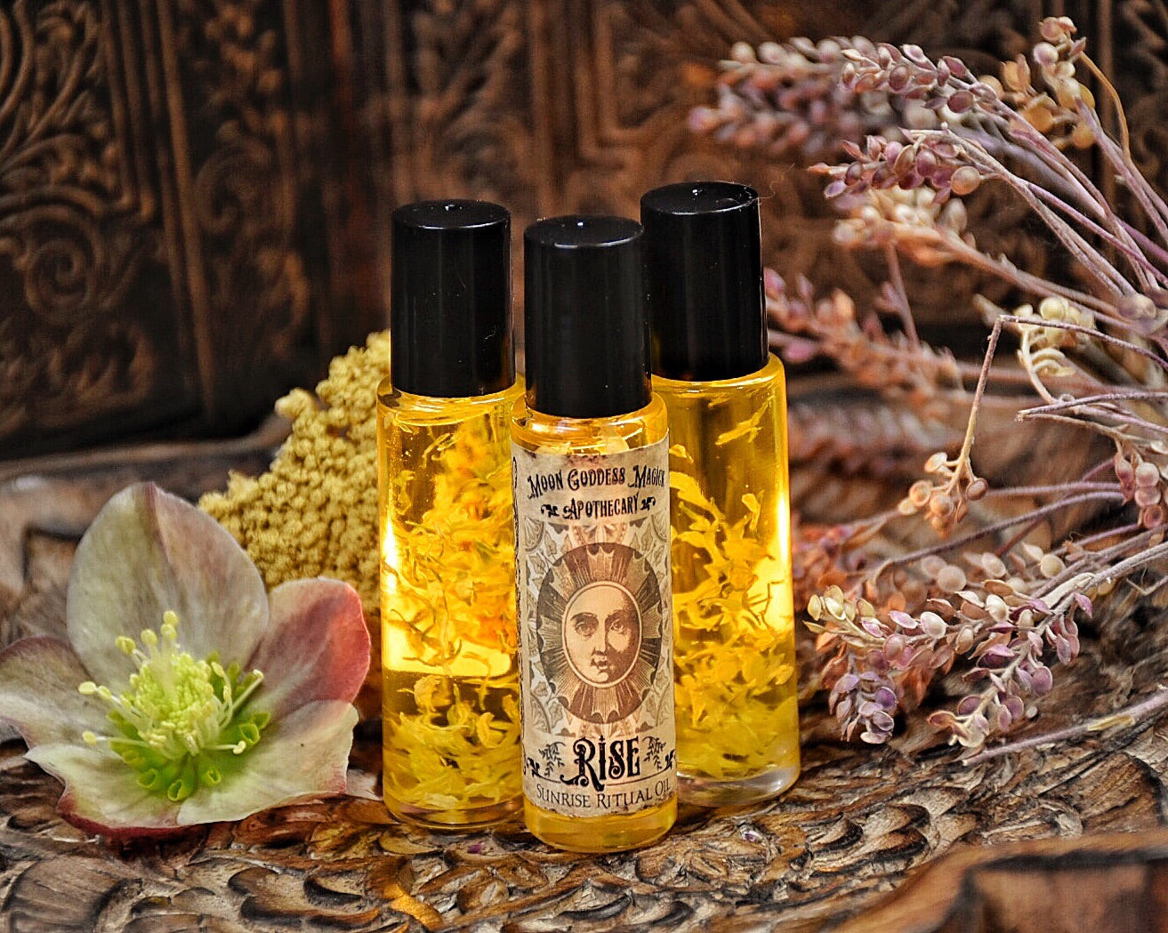 Rise and Rest /// Organic Essential Oil Blend for Sunrise and Sunset Body Blessing and Anointment for Daily Use /// 2 - 10ml Roll on Bottles - Moon Goddess Magick Apothecary