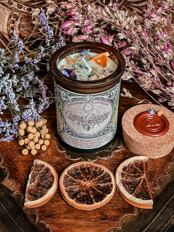 Ostara Blessings Ritual Candle / 6oz Soy Candle / Botanically Infused + Essential Oils