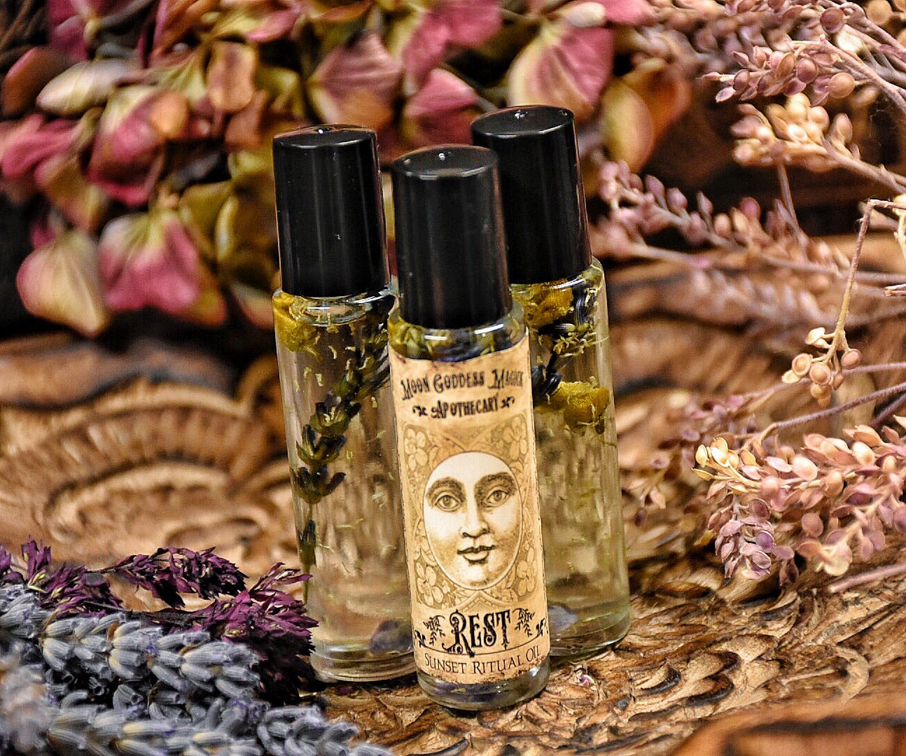 Rise and Rest /// Organic Essential Oil Blend for Sunrise and Sunset Body Blessing and Anointment for Daily Use /// 2 - 10ml Roll on Bottles - Moon Goddess Magick Apothecary