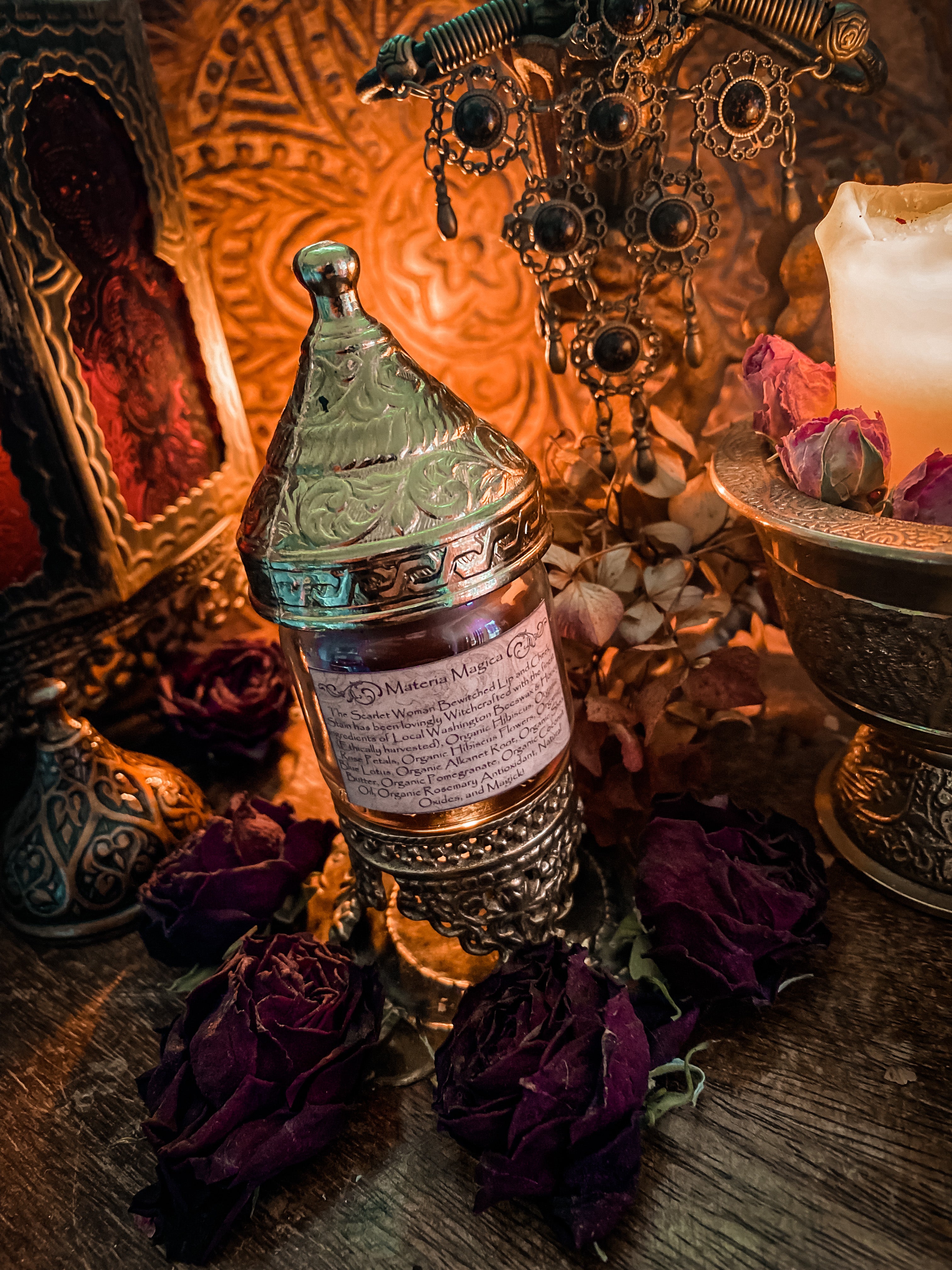 The Scarlet Woman ~ Bewitched Lip & Cheek Stain ~ Invoking the Goddess Babalon ~ Natual and Organic Rouge ~ Glamour Magick ~ 1.5oz
