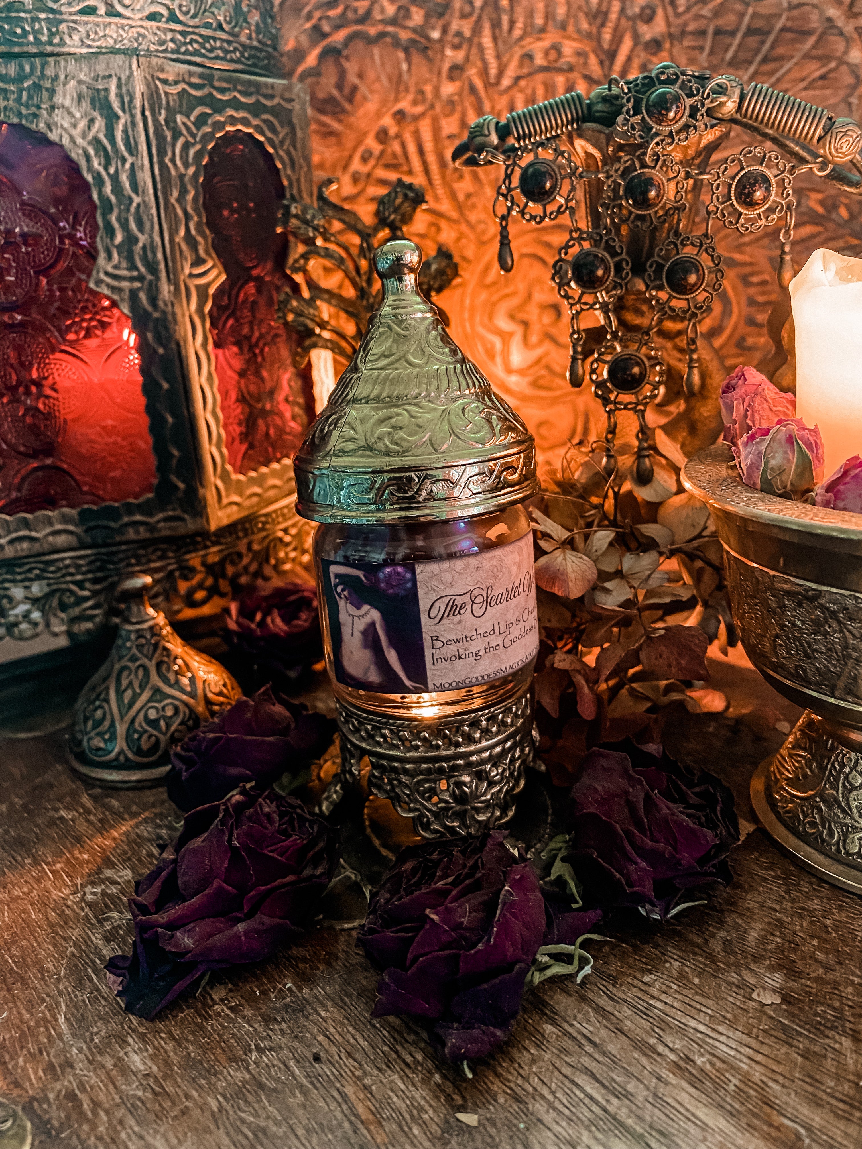 The Scarlet Woman ~ Bewitched Lip & Cheek Stain ~ Invoking the Goddess Babalon ~ Natual and Organic Rouge ~ Glamour Magick ~ 1.5oz