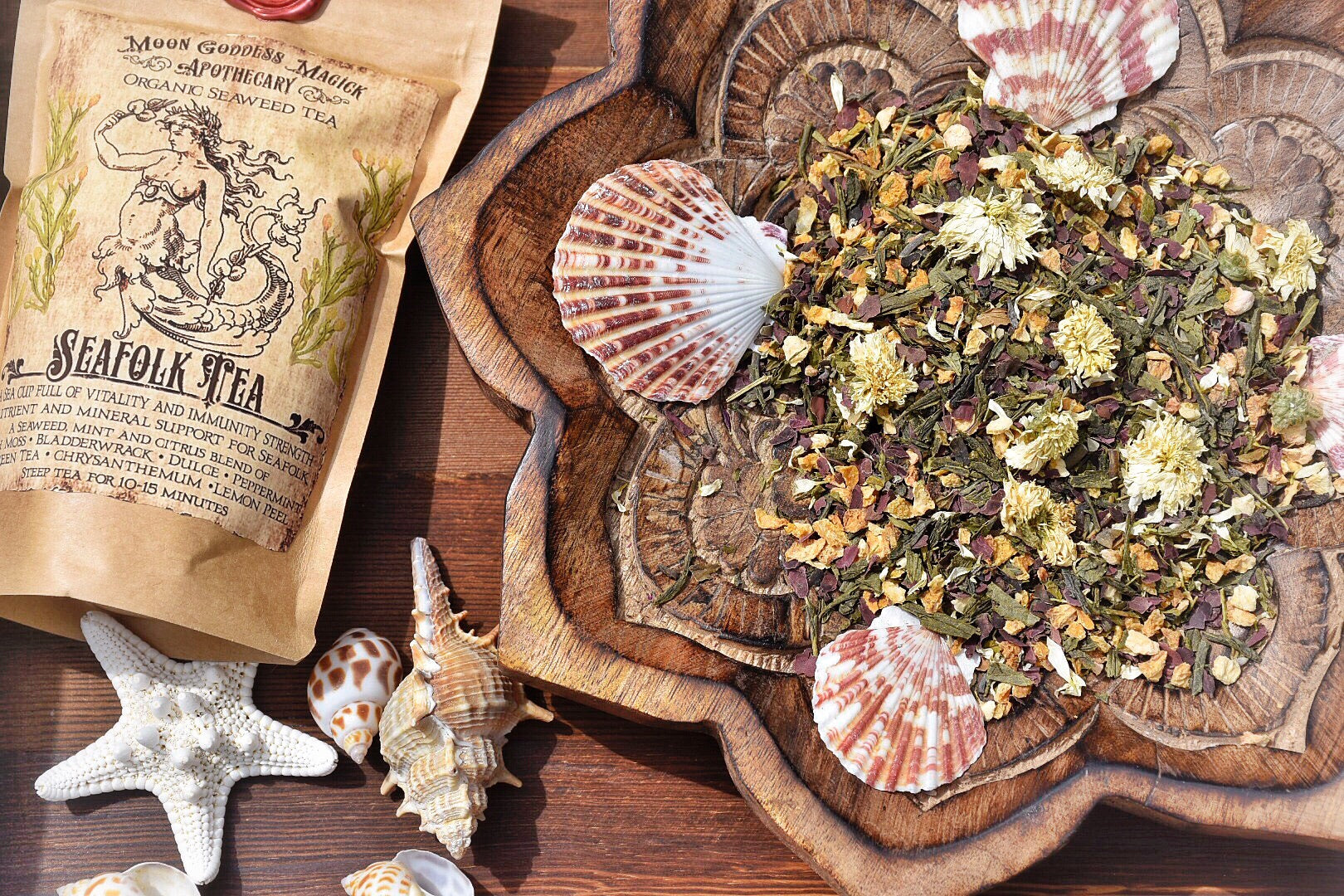 Seafolk Tea /// Seaweed Tea /// Organic /// Vitamin and Mineral rich for Optimal Health /// Makes 9 cups of Tea - Moon Goddess Magick Apothecary