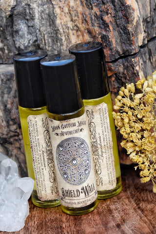 Shield Wall /// Organic Immune Boosting Essential Oil Blend /// Protection Oil /// 1/3oz Roll on Bottle - Moon Goddess Magick Apothecary 