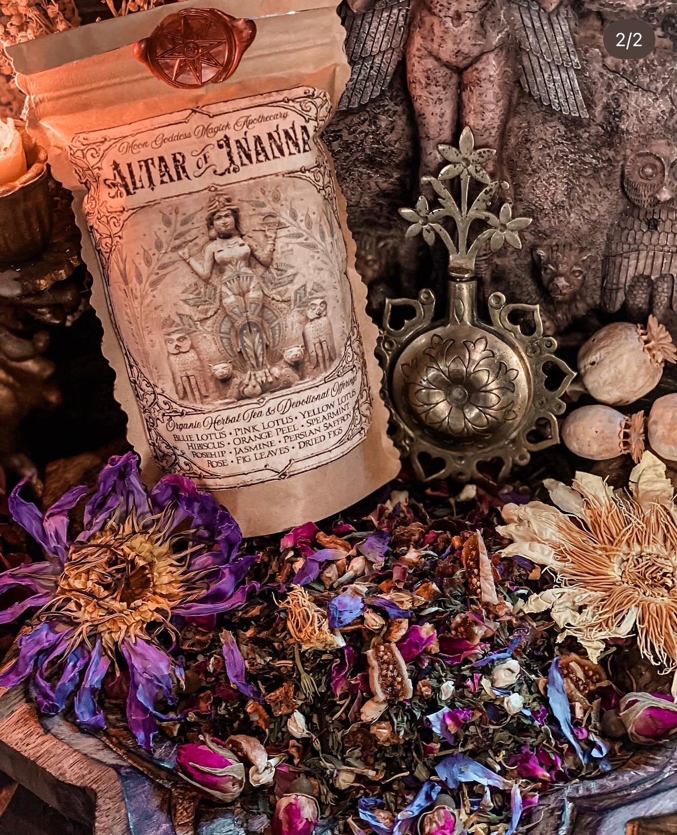 Altar of Inanna ~ Devotional Offerings and Herbal Tea~ Inanna Offerings ~ Organic Herbal Tea ~ Inanna or Ishtar Tea