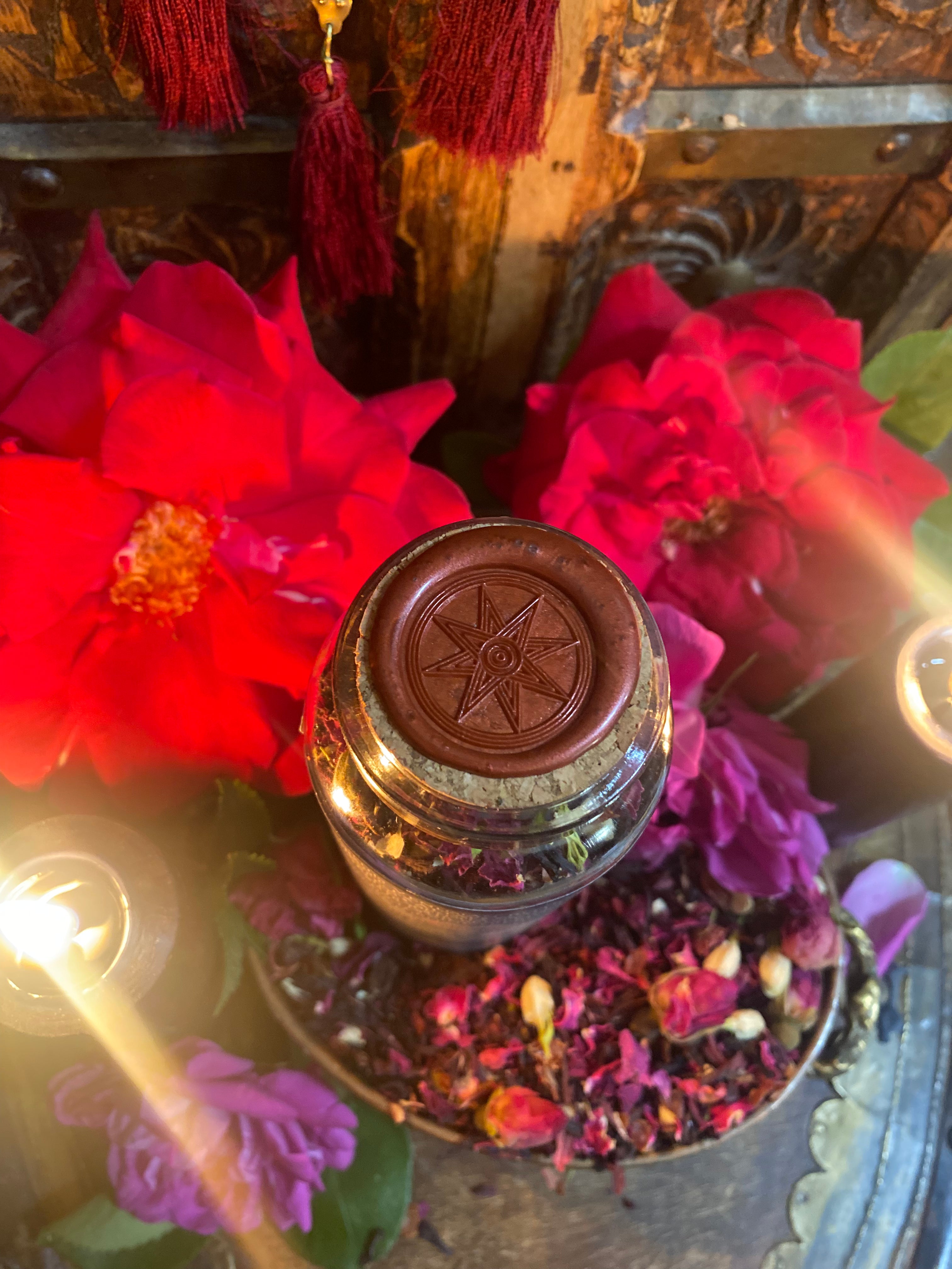 Rose Priestess Ritual Tea Jar • Nourish and Awaken your Rose Lineage • Herbal Tea & Bath Tea 8oz