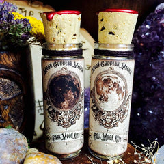 Full Moon Incense and Dark Moon Incense~ Set of 2 ~ Lunar Incense ~ Full Moon Magick ~ Dark Moon Magick ~ 1oz glass bottle - Moon Goddess Magick Apothecary 
