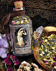 Love and Beauty Botanical Hair Rinse~ Loose Herbs~ Nourish your hair with the gifts of Nature~ 8oz Jar with Pentagram Wax Seal~ Hair Tea - Moon Goddess Magick Apothecary 