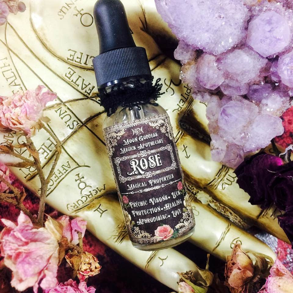 ROSE Essential Oil~ Healing, Love and Protection Magick~ Flower of Life~ Venus Oil ~ Goddess Oil ~ Rose Oil ~  ~ 20% Diluted Rose Oil - Moon Goddess Magick Apothecary 