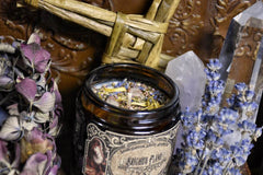 Brighid's Flame ~ Imbolc Candle ~ Honor Brighid and her Sacred Flame~ Crystal Charged with Sunstone ~ 40 hour burn~ 4oz Candle - Moon Goddess Magick Apothecary 