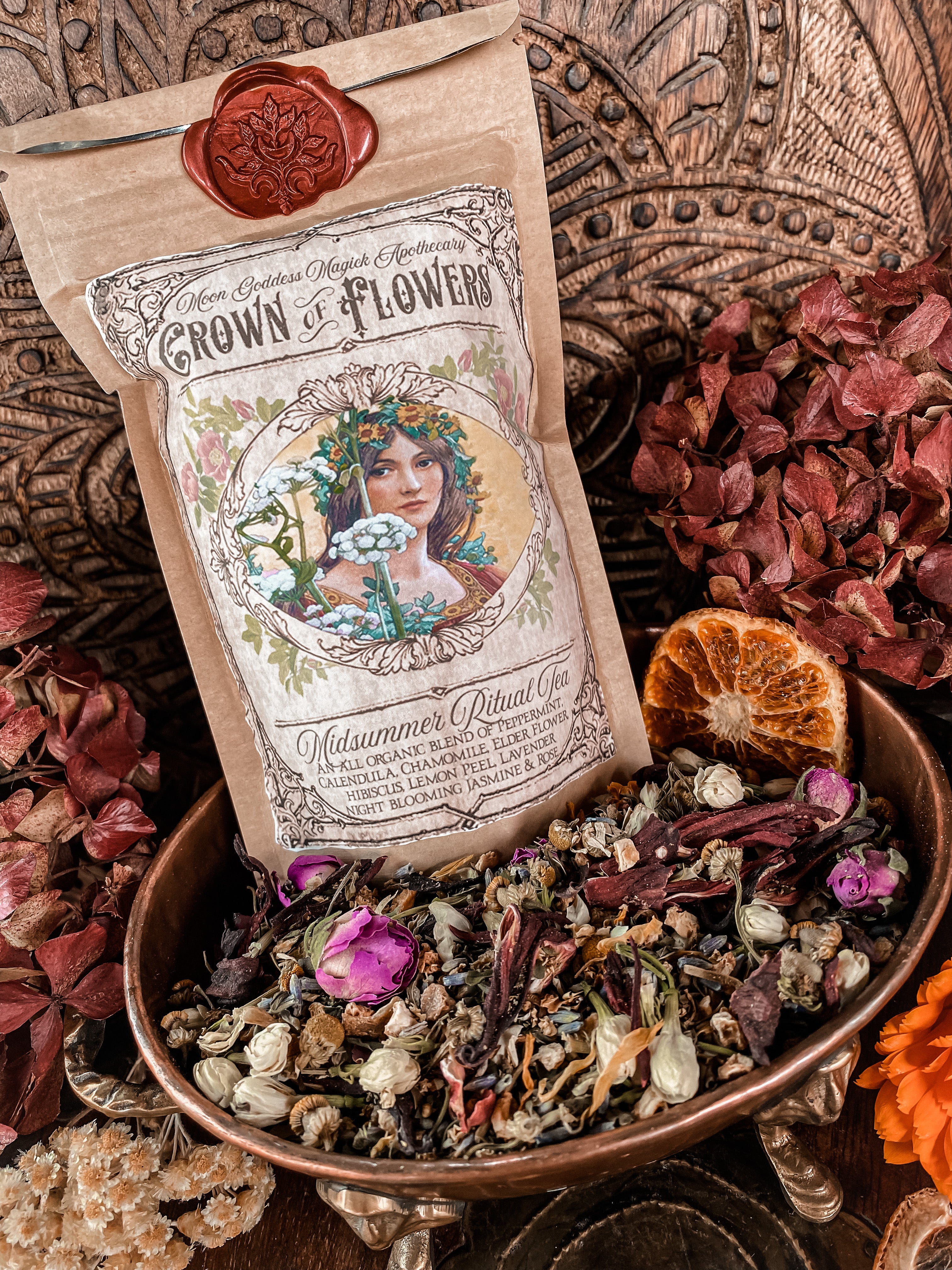 Crown of Flowers // Organic Herbal Tea // Midsummer // Litha
