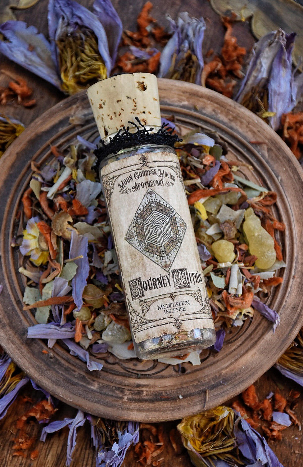 Journey Within /// A Sacred Meditation Incense for the Discovery of One's Path and Purpose /// 1oz Loose Incense Blend - Moon Goddess Magick Apothecary 