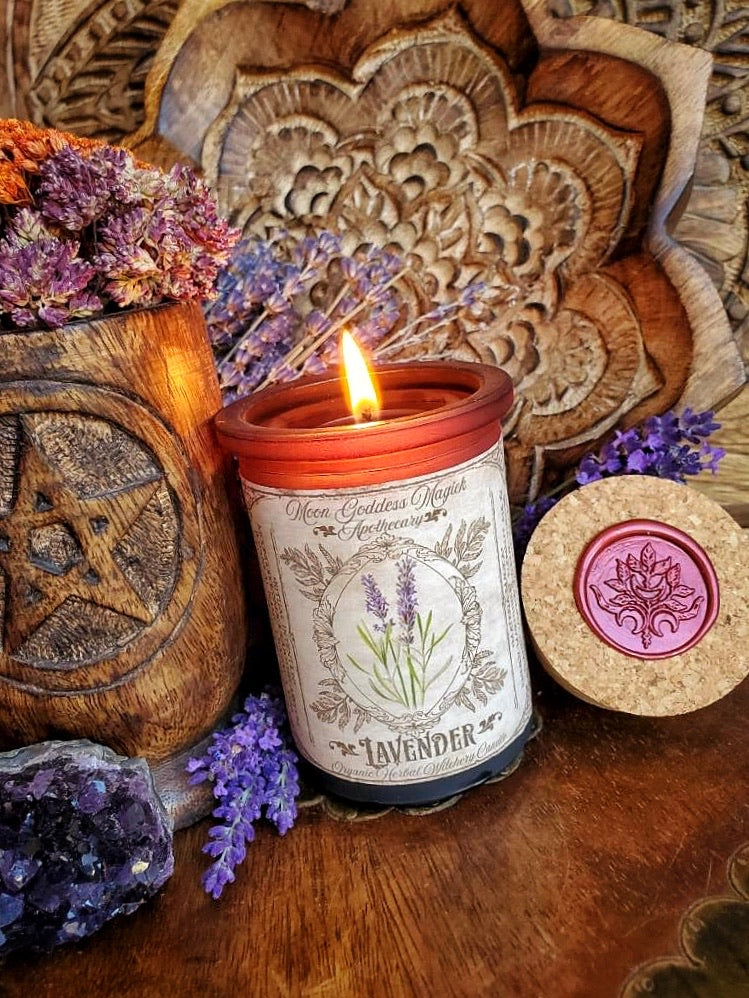 Lavender Spell Candle // Aromatherapy Candle //  Lavender Soy Candle // Promotes Rest and Relaxation // 35 Hour Burn // Large 6oz
