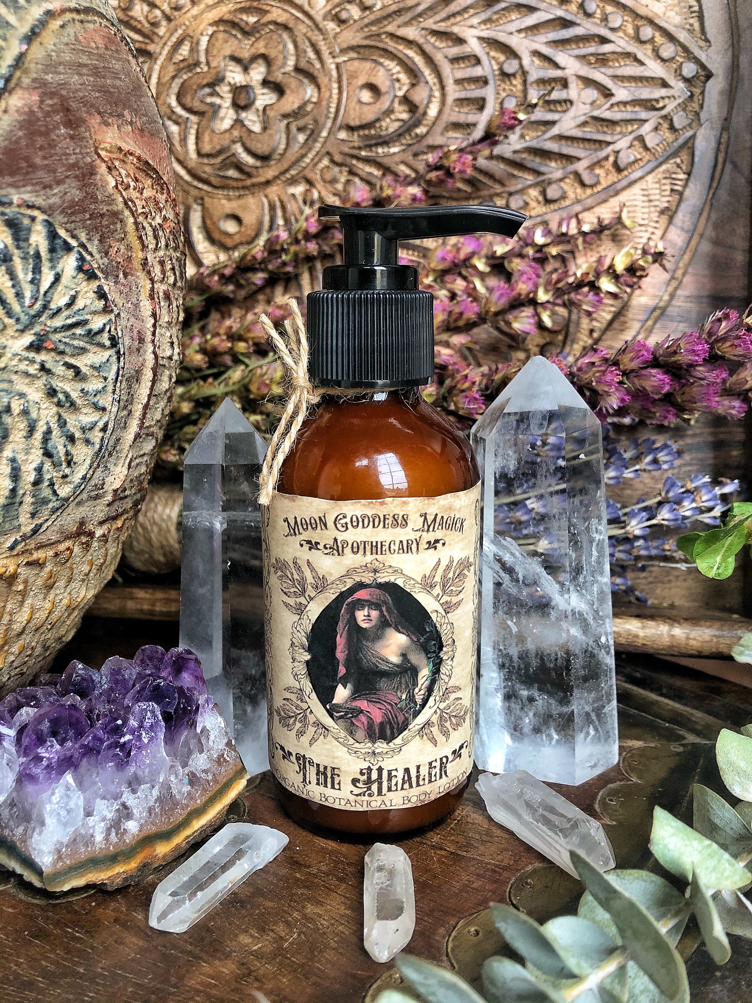 The Healer /// Organic Botanical Body Lotion /// 4oz /// Plant Extracts and Essential Oils /// Immune Boosting - Moon Goddess Magick Apothecary 