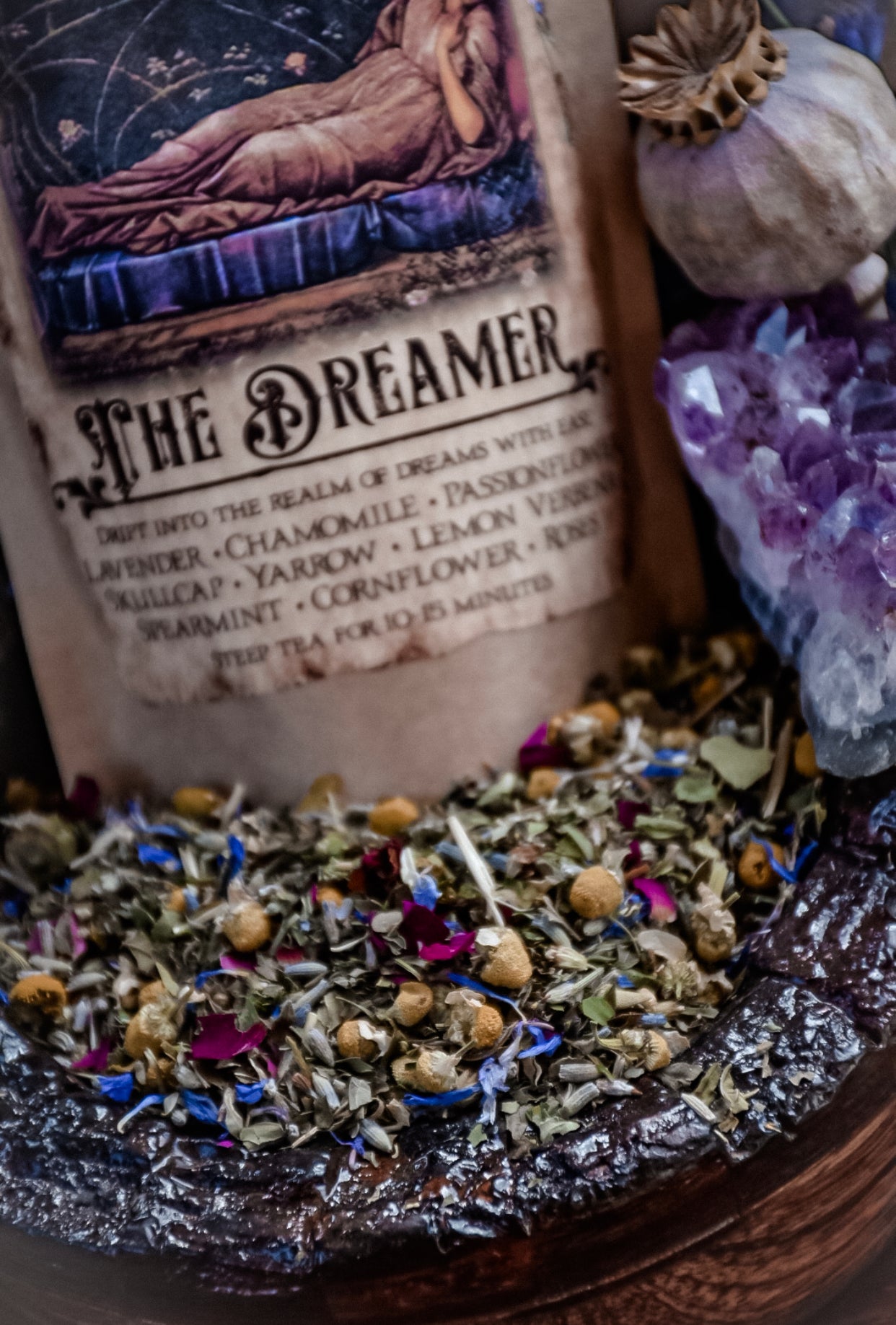 The Dreamer's Tea ~ Organic Herbal Tea...Makes 13-16 cups of Dreamy Tea... Natural Sleep Aid ~ Dream Tea ~ Moon Goddess Magick