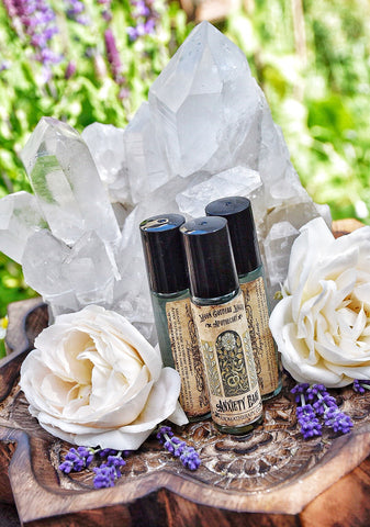 Anxiety Ease ~ On the Go Bottle~ Black Tourmaline Crystals - Moon Goddess Magick Apothecary 