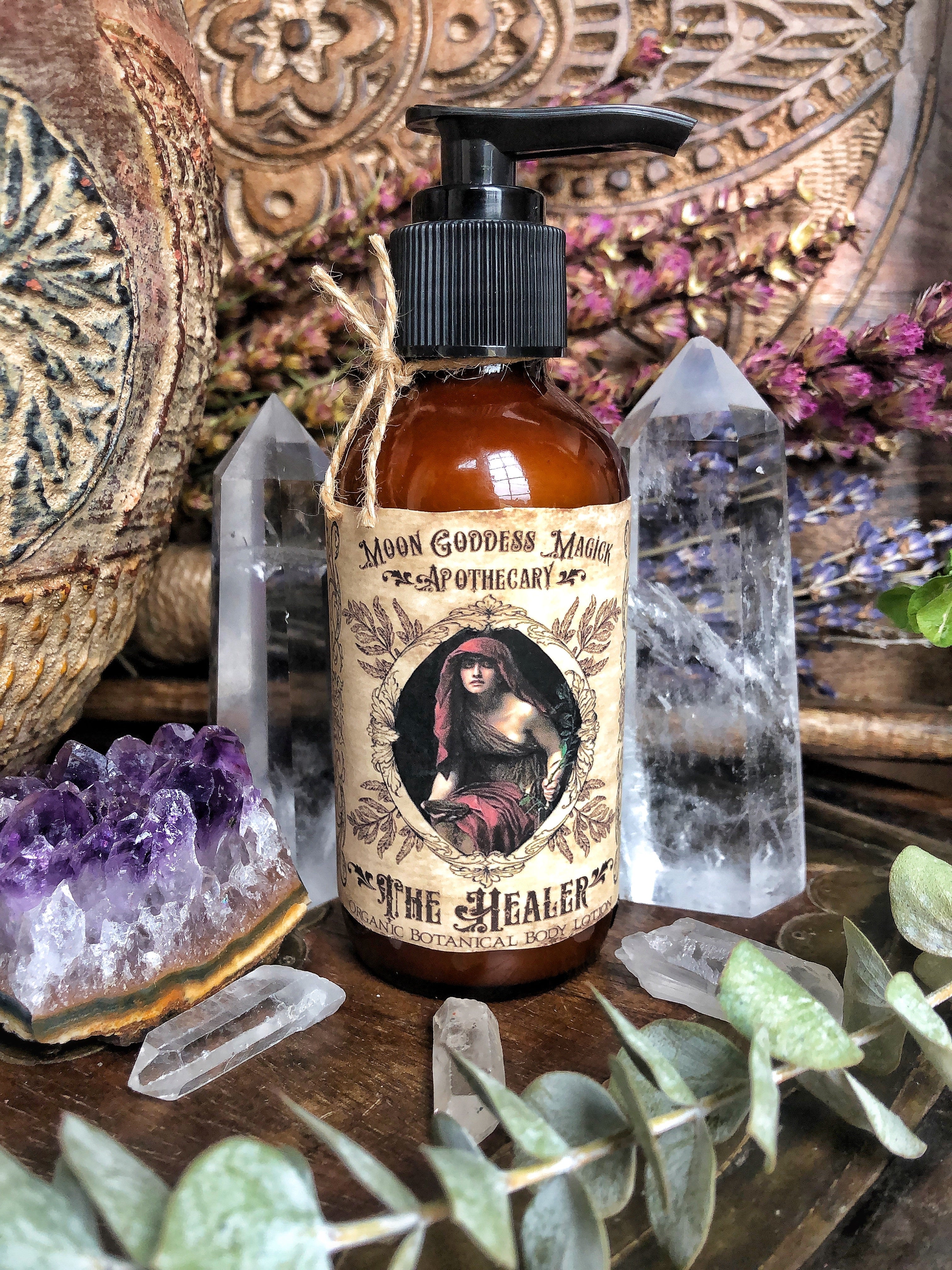 The Healer /// Organic Botanical Body Lotion /// 4oz /// Plant Extracts and Essential Oils /// Immune Boosting - Moon Goddess Magick Apothecary 