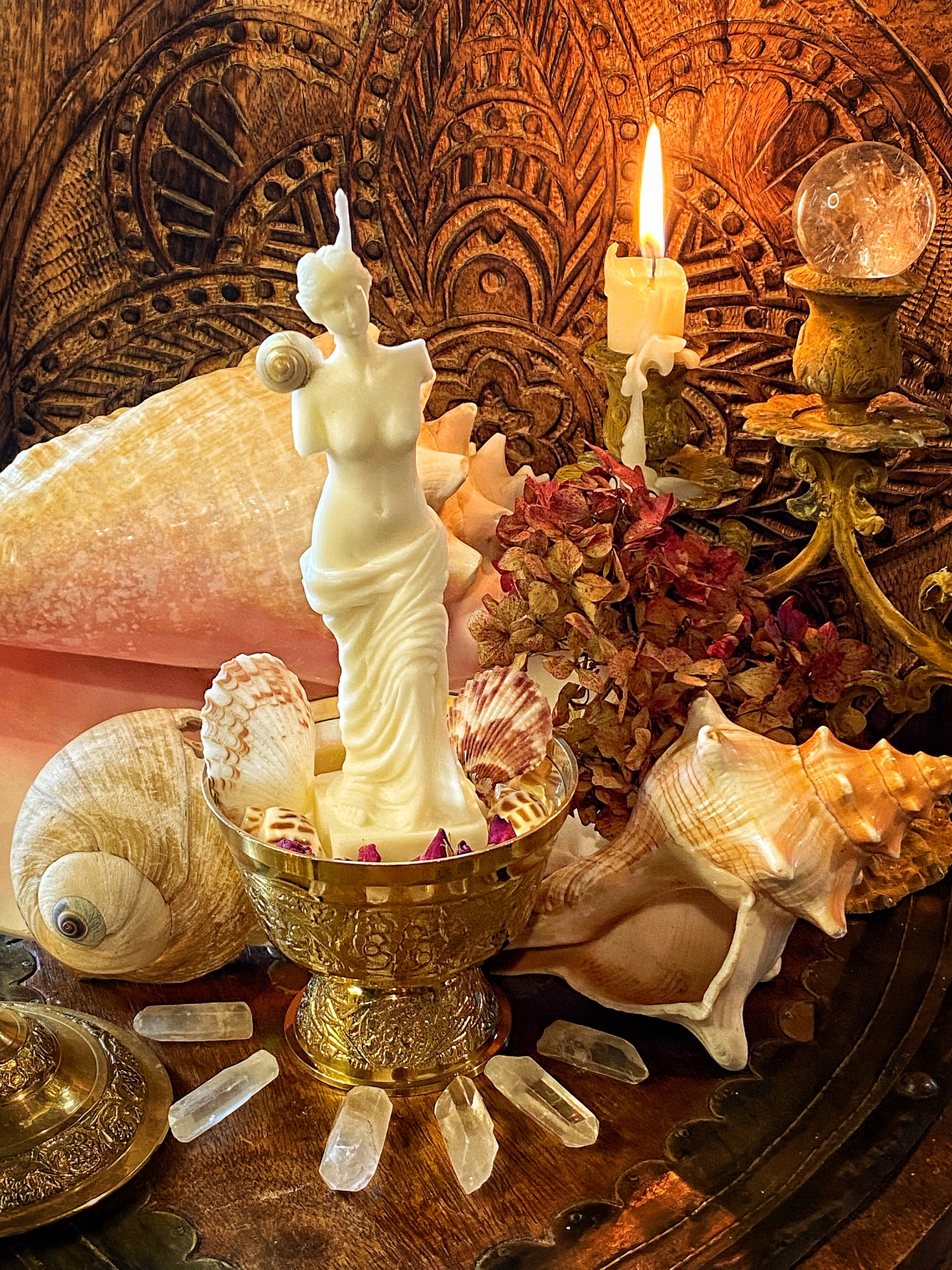 Altar of Venus /// Venus Candle and/or Statue // Ritual Candle // Mini Altar // 2 in 1 Candle