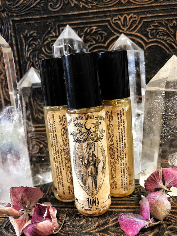 Luna Perfume Oil ~ La Luna ~ Moon Manifestations ~ Organic Perfume Oil~ Moon Ritual Oil~ Moon Magick~ Moon Oil~ Ancient Alchemy~ - Moon Goddess Magick Apothecary 